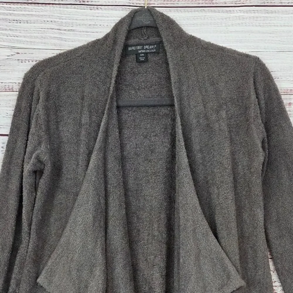 Barefoot Dreams Bamboo Chic Lite Calypso Gray Wrap Sweater S/M Neutral Minimal
